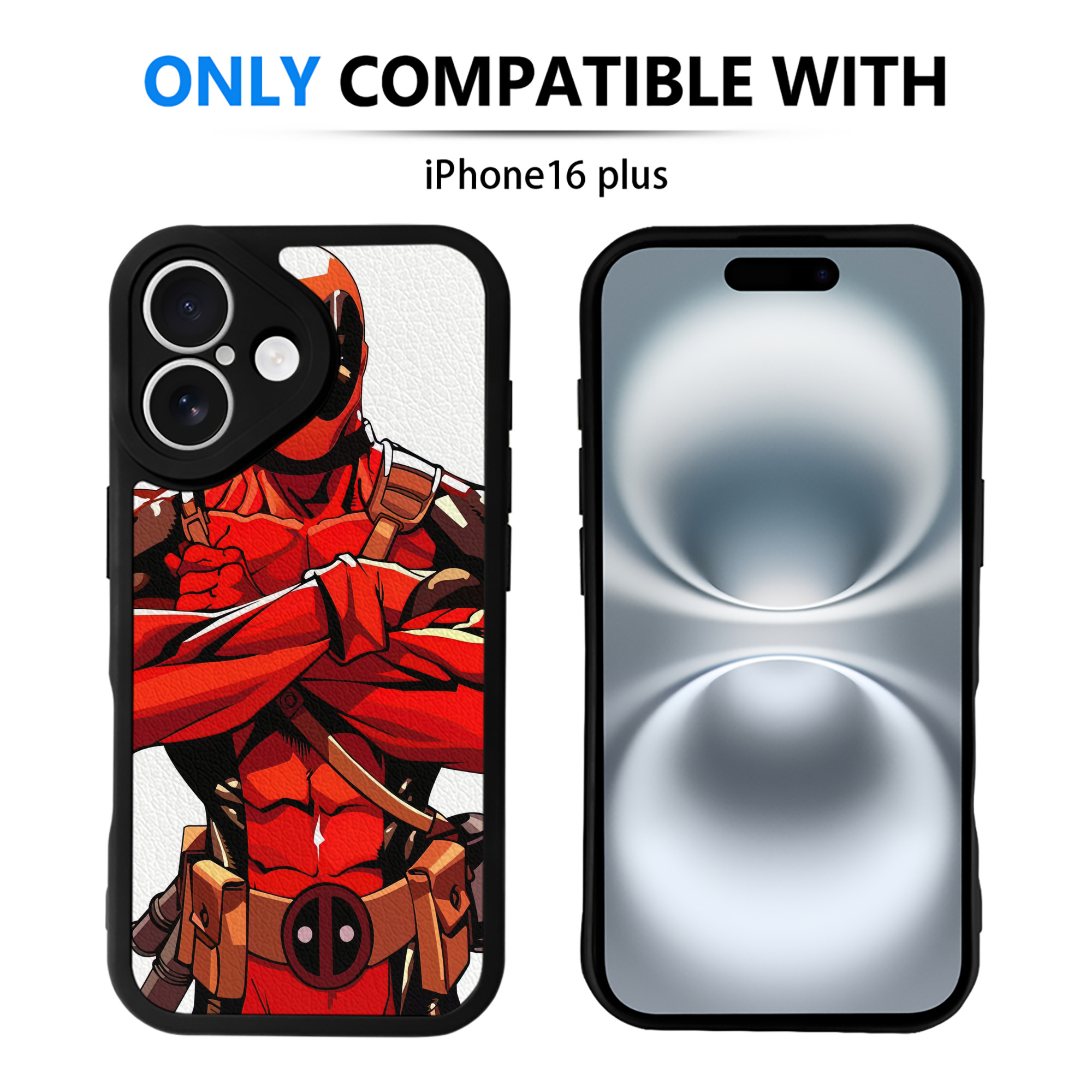 （画像用） Deadpool デッドプール 【iPhone 16シリーズ対応】シリコンスマホケース（レザー調） 材質：シリコン